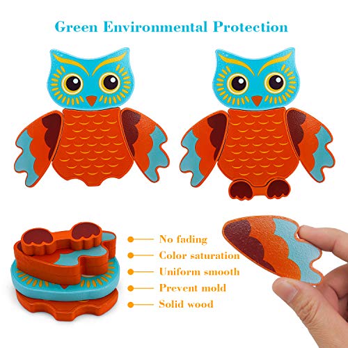 Slotic Wooden Puzzles for Toddlers - Animal Jigsaw Puzzles for 1 2 3 Years Old Boys & Girls, Kids Educational Toys (6 Pack)