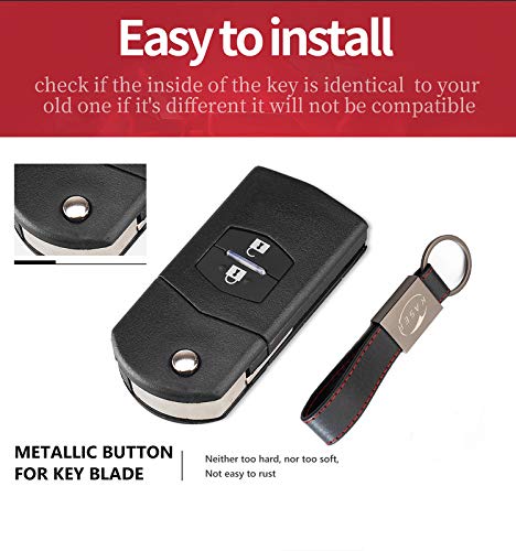 KASER Sleutel Shell Afstandsbediening voor Mazda 3 5 6 M6 RX8 MX5 CX5 Autosleutel Remote Key Fob Case 2 Knoppen met… - Afbeelding 3