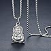 Aoiy Stainless Steel Small Buddha Pendant Necklace, Unisex, 21