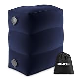 Inflatable Travel Foot Rest Pillow, Kids Airplane Bed, Adjustable Height Leg Pillow for Air Travel, Make a Flat Bed for Kids and Toddlers, Great for Airplane, Train, car（Blue, 1 Pack）