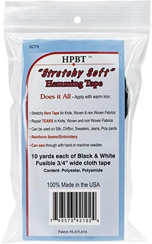 Heat Press Batting Together Hem Tape, .75-Inch/10-Yard, Black and White by Heat Press Batting