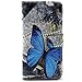 Galaxy Grand Prime Case,IVY [Kickstand Flip Case] Galaxy Grand Prime G530 Wallet Case [Money Card Slot][Blue Butterfly] Premium Soft TPU Synthetic Leather Flip Cover - Verizon, AT&T, Sprint, T-Mobile, International, and Unlocked - Synthetic Leather Case for Samsung Galaxy Grand Prime G530H/DS
