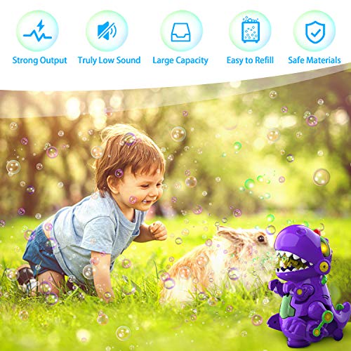 WisToyz Bubble Machine Bubble Blower, Walk & Stand Dinosaur Bubble