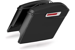 XFMT Motorcycle Matte Black 5" Extended Stretched Hard Saddlebags Saddle Bags For Harley Touring Road King Street Glide Road Glide Electra Glide Ultra Classic 2014-2024