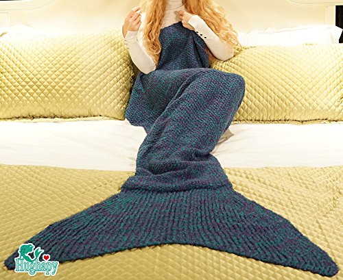 Hughapy Teen Adult Crochet Mermaid Tail Blanket Snuggle Mermaid Cozy 71