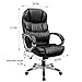 Furmax Ribbed Office Chair High Back PU Leather Executive Conference Chair Adjustable Swivel Chair with Arms (Black1)