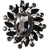 Sparkly Rhinestone Flower Brooch Pin for Women Girls Austrian Crystal Floral Pins Clip Suit Dress Coat Clothes Accessories Brooches Pins Dainty Jewelry Gifts for Bride Wedding