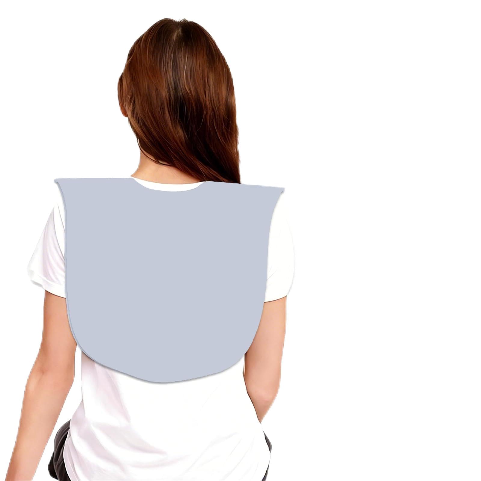 Wokyo Hair Cutting Collar Extra Long, Non-Slip Neck Wrap Haircut Shawl Cape Silicone Neck Shield (Grey long)