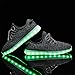 LeoVera Men's & Women's LED Shoes USB Charging Light Up Shoes Flashing Sneakers LVYZ86-Black-38