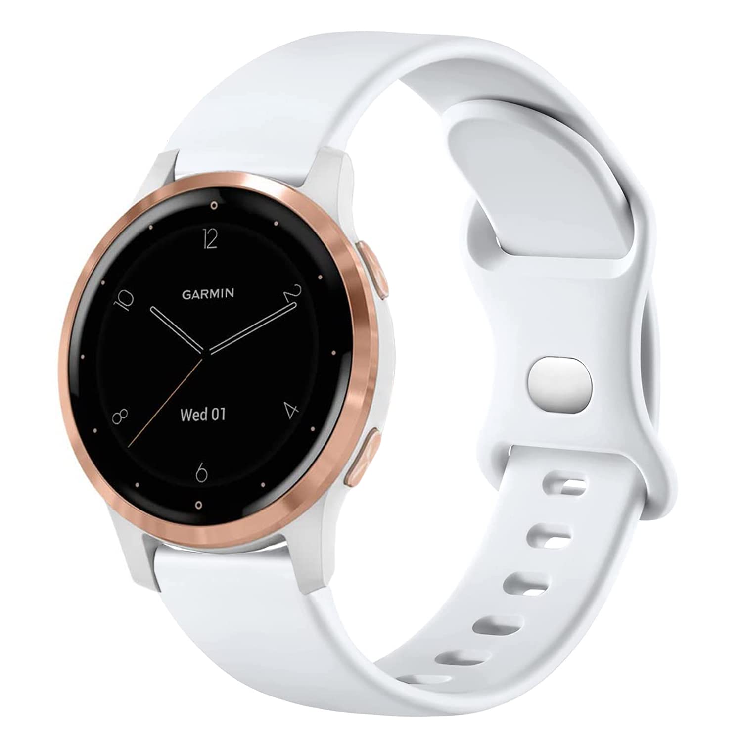 VELULYX Silicone Strap compatible with Garmin Venu 4 41mm/Venu 2S/3S/Vivomove 3S/Vivoactive 4S, 18mm sport strap for Fossil Gen 6/5E/3/4/Steel HR 36mm/ScanWatch 2 38mm