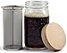 Mason Jar Cold Brew Coffee Maker & Iced Tea Maker | Quart (32oz) | Cold Brew System With Oak Wood Lid & Stainless Steel Filter | by Simple Life Cycle (Oak Wood, 32oz)