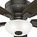 Hunter 52 inch Indoor Ceiling Fan with LED Light - Bronze Ceiling Fan with Pull Chain, For Bedroom, Living Room, or Kitchen, Low Profile Mount, No Remote, 5 Blades - Kenbridge 53379, Noble Bronze