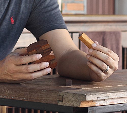 Hidden Passage: Handmade & Organic 3D Brain Teaser Wooden Puzzle for Adults from SiamMandalay with Free SM Gift Box(Pictured)