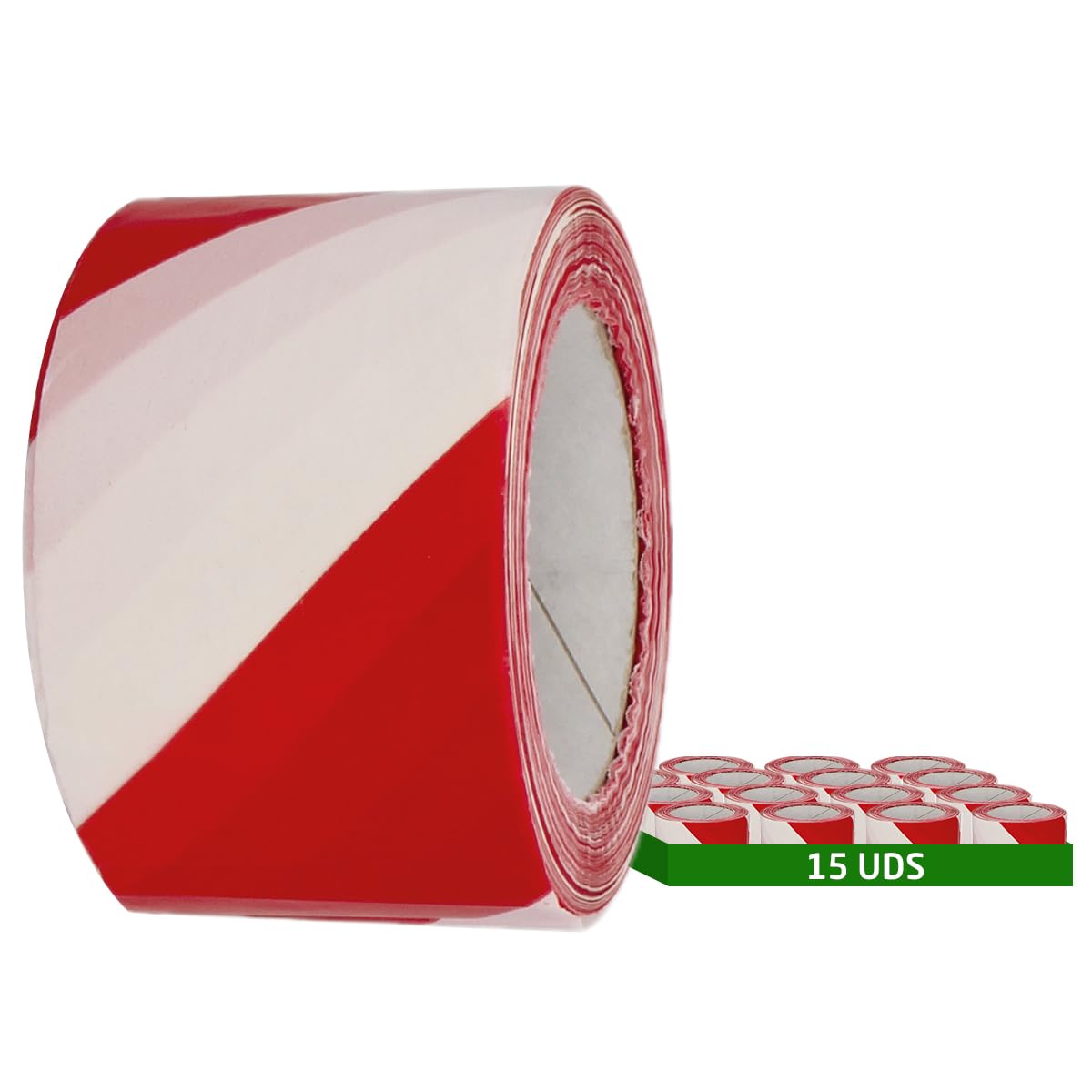 Amig - Pack of 15 marking tapes | 500 m long x 70 mm wide | Red and White | Made of Low-Density Polyethylene (LDPE) | Marking tape for delimiting safety zones