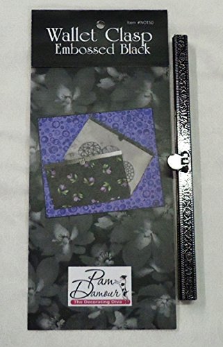 Wallet Clasp Frame - Embossed Black 7-1/2in