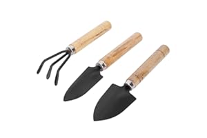 3pcs Mini Gardening Tools Set, Metal Hand Tools with Spade Claw Rake Shovel for Planting in Flower Pots Window Boxes
