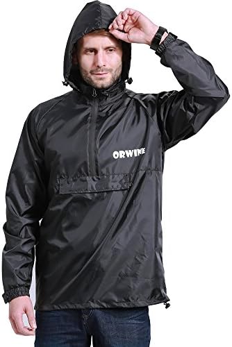 ZDHGLOBAL Men's Women's Lightweight Packable Portable Rain Jacket with Invisiable Hood and Front Pocket for Outdoor Activity