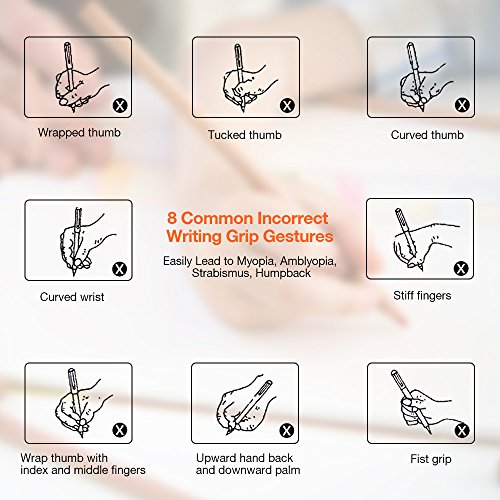 Pencil Grip,Geekper 6Pcs Writing Aid Grip Posture Correction Tool Children Pencil Holder Pen Writing Aid Grip Posture Correction Tools (Mult-color)