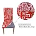 misaya Stretch Spandex Dining Room Chair Cover Removable Washable Chair Protector Flowers Painting Stool Seat Slipcover, Set of 4, Merry Christmas