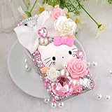 iPhone 7 Plus Rhinestone Case,iPhone 7 Plus Crystal Diamond Case,3D Handmade Luxury Sparkle Bling Diamond Crystal Rhinestone Clear Hard Back Phone Case Cover For iPhone 7 Plus,Kitty Cat Cartoon