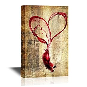 Canvas Wall Art - Red Wind Splash in The Air Forming a Heart Shape - Gallery Wrap Modern Home Art | Ready to Hang - 12x18 inches