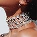 Bingirl Luxury Crystal Rhinestone Choker Necklace Collares Fashion Punk Wide Statement Necklace