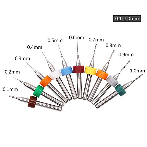 Mmrm 10pcs/box Carbide Mini Tool for Print Circuit Board PCB Drill Bits Power Tools 0.1-1.0mm