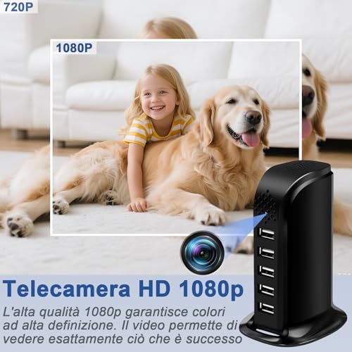 Yadayuki Caméra Cachée WiFi 2.4/5G,HD 1080P Caméra Espion, Mini Camera Espion sans Fil avec Détection de Mouvement/Enregistrement en Boucle ＆Consultation à Distance