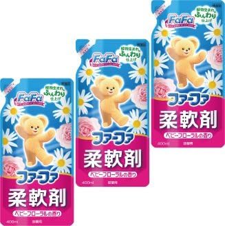 Amazon ファーファ 非濃縮 タイプ 柔軟剤 ベビーフローラルの香り ブルー 詰替 400ｍｌ 3個セット ファーファ 液体柔軟剤