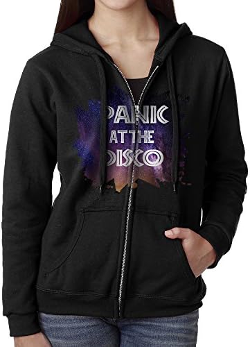 KOBT Women's Panic! At The Disco Zip-Up Sweatshirt Jackets Black Size L