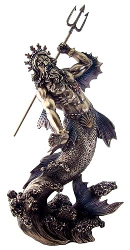 Top Collection Poseidon Holding Trident Statue- Greek God of the Sea ...