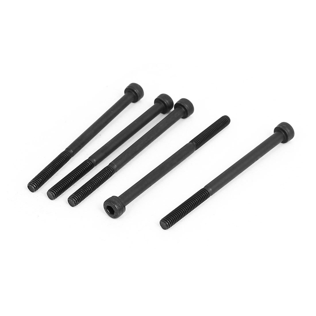 Sourcingmap M4x60mm 12.9 Alloy Steel Hex Socket Screws Partially Threaded Bolt Black 5Pcs — image 1