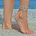 Tarsus Hand-Woven Surfer Layerable Starfish Beaded Ankle Bracelets for Women Teen Girls 3 Anklets Set