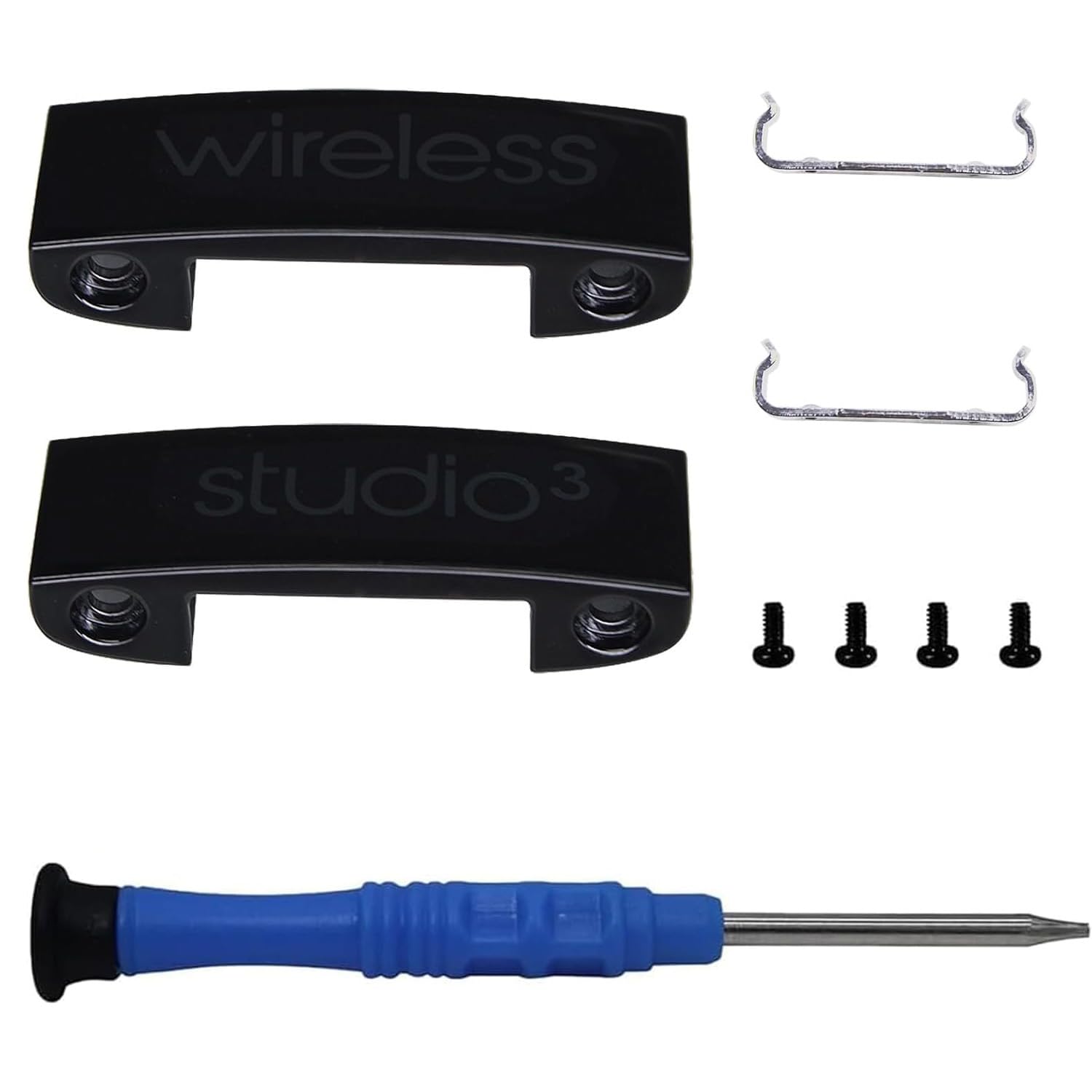 Aiivioll Replacement Headband Metal Folding Hinge Clip Cover Pin Repair Parts Set Compatible with Studio 3 Studio 3.0 Wireless Over-Ear Headphones (Black) — image 1