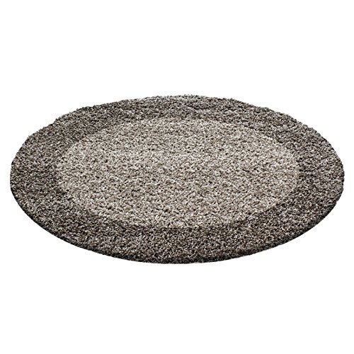 Hochflor Langflor Design Shaggy Runder Teppich 2 Colors Different