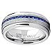 Metal Masters Men's Titanium Wedding Band Engagement Ring W/Blue Simulated Sapphire Cubic Zirconia Princess CZ 13