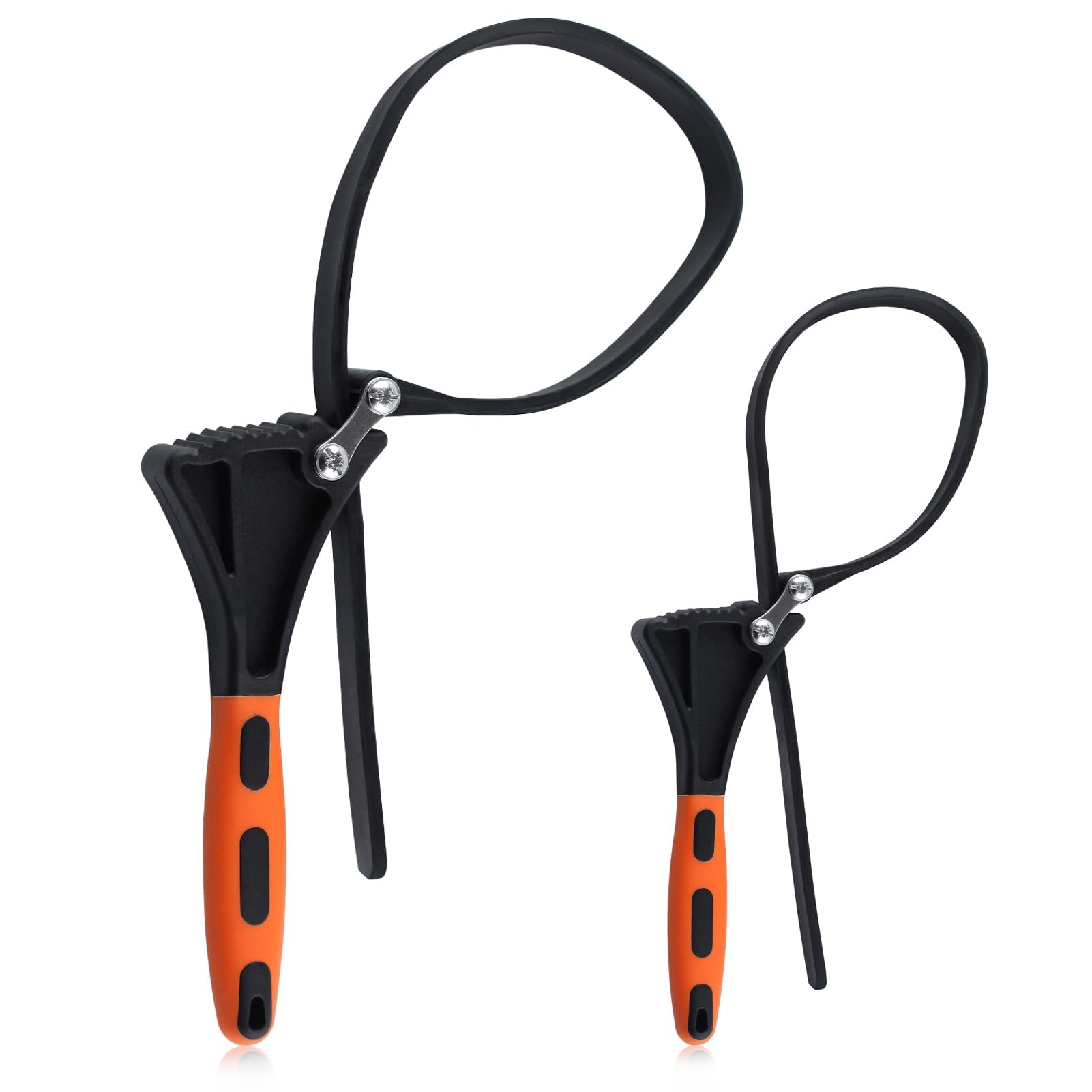 GOLD DEER 2PCS Universal Rubber Strap Wrench Strap Wrench Set Oil Filter Wrench Set Adjustable Wrench with Max Diameter 4" and 6" Jar Opener Pipe Wrench Multifunctional Wrench Tools