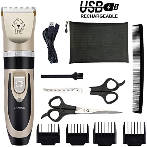NPETOOL Dog Hair clippers and Pet Grooming Clippers set,Low Noise USB Rechargeable Big Power Dog hair trimmer,Pet Hair Clipper,Professional Pet Grooming Clippers for for Dogs,Cats and other Pets
