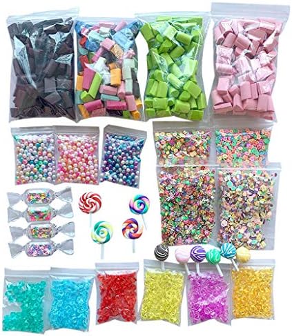 WERIAL Toys 🧡💚32 Pack Slime Supplies Set Kit Foam Beads Charms Styrofoam Balls Tools For DIY Slime Making (As Shown)