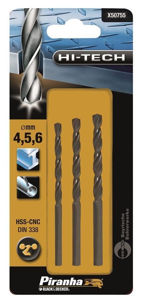 Piranha Hi-Tech HSS-CNC Metal 3 Pieces Drill Set
