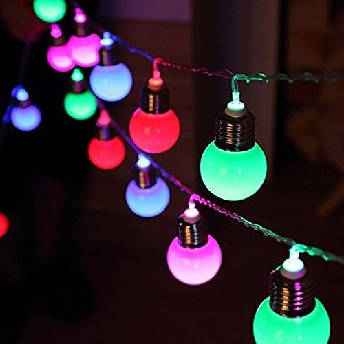 AMZSTAR Solar Bulbs String Lights, G50 Waterproof 19.6ft 20LED Globe Fairy Lights Bulb Multicolor Outdoor LED Decorative Lights for Party Garden Yard Christmas (Multicolor)