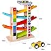 Toddler Toys Car Ramp Best Birthday Christmas Gifts Toy for 1 2 3 4 Years Old Boy Girl Race Track 5 Level Wooden Ramp Racer Switchback Race Track with 5 Speed Cars Early Educational Car Toys