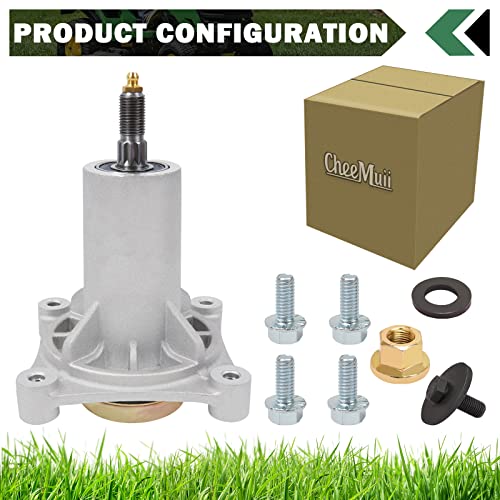 CheeMuii Assembly for 532187292 587125401 Husqvarna YTH24V48 YTA18542 587820301 532192870 532187281 539112057 Dixon Craftsman Deck Spindle 42 46in 48in 54in Lawn Mower Deck Bolt Tapped Zerk 2 Pack