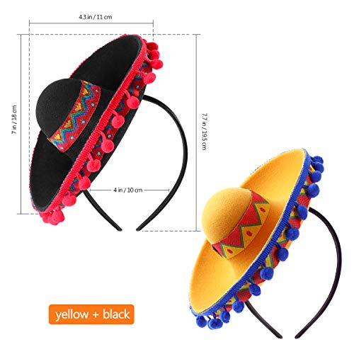 image for Unomor Cinco De Mayo Sombrero Headband, Fiesta Sombrero Party Hats Cos