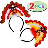 JOYIN Set of 2 Thanksgiving Turkey Headbands Holiday Party Accessories (One Size Fit All)