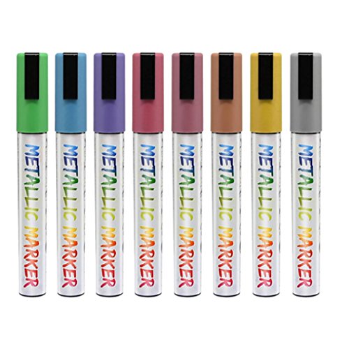 Rumas 8Pcs Erasbale Chalk Markers, 0.6MM Bullet Nib, Assorted Colored, Coloring Book Pens, Sketching Pens, Arts & Crafts Pens, Office & School Stationery (Multicolor)