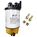 Aluminum Marine Fuel Water Separating Filter 3/8 Inch NPT Port for Outboard Motor Mercury 35-60494-1 Reusable Bowl Anti Corrosion 10 Micron Filter(Include Four Fittings)