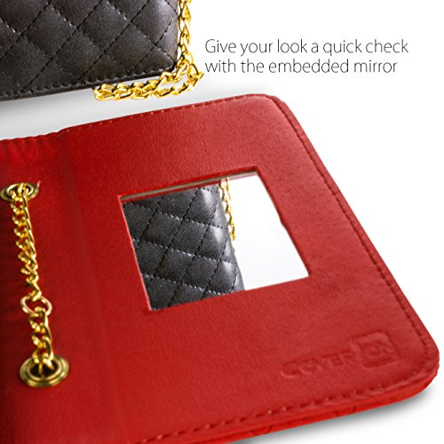 Galaxy S6 Edge+ Plus Wallet Case, CoverON [ClutchCase Series] Phone Cover Purse + LCD + Mirror Handbag Carrying Case For Samsung Galaxy S6 Edge+ Plus - Hot Pink - Thumbnail 7