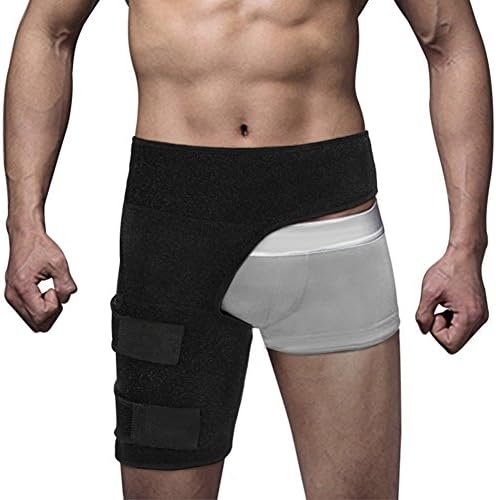 Groin Support and Hip Flexor Wrap Thigh Compression Belt Aduustable for Men Women, Sciatica Nerve Pain Relief Muscle Pain Recovery Sleeve