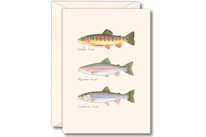 Earth Sky + Water - Western Trout Trio Notecard Set - 8 Blank Cards with Envelopes